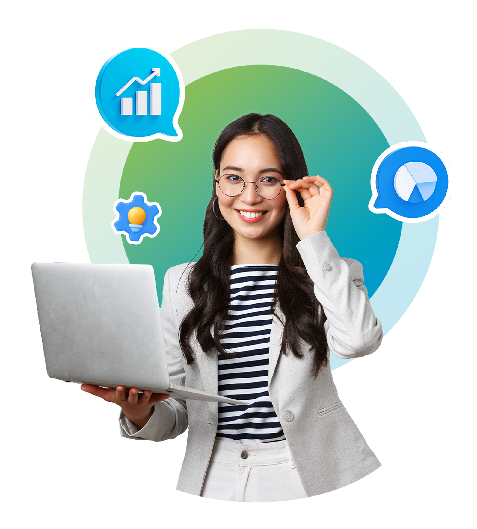 Mulher segurando laptop